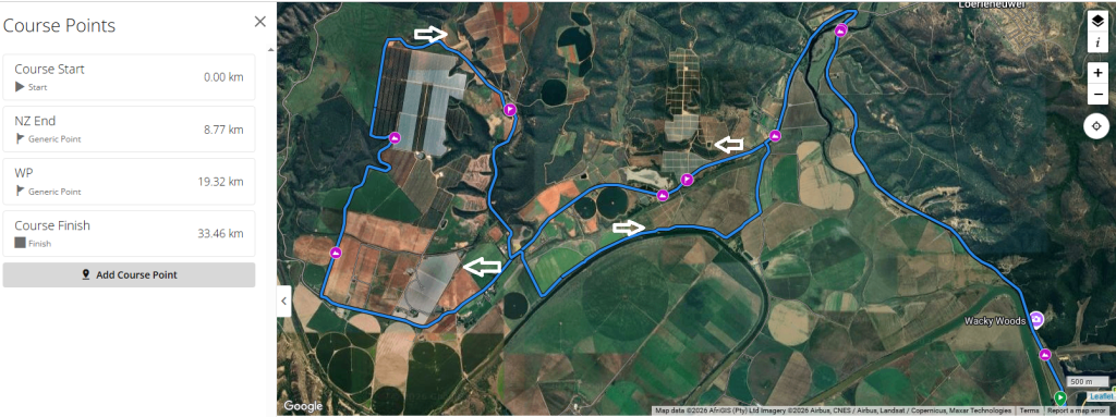 25km route with course points
